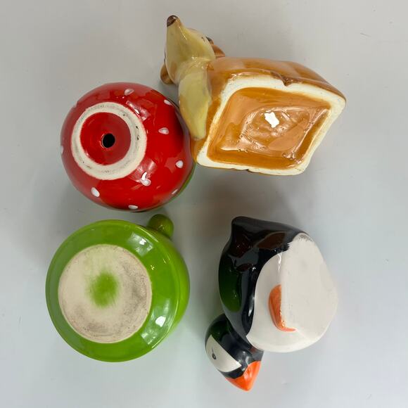 4 Figural Small Planters Deer Puffin Bird Frog Strawberry Desk Mini Collection - Picture 8 of 16